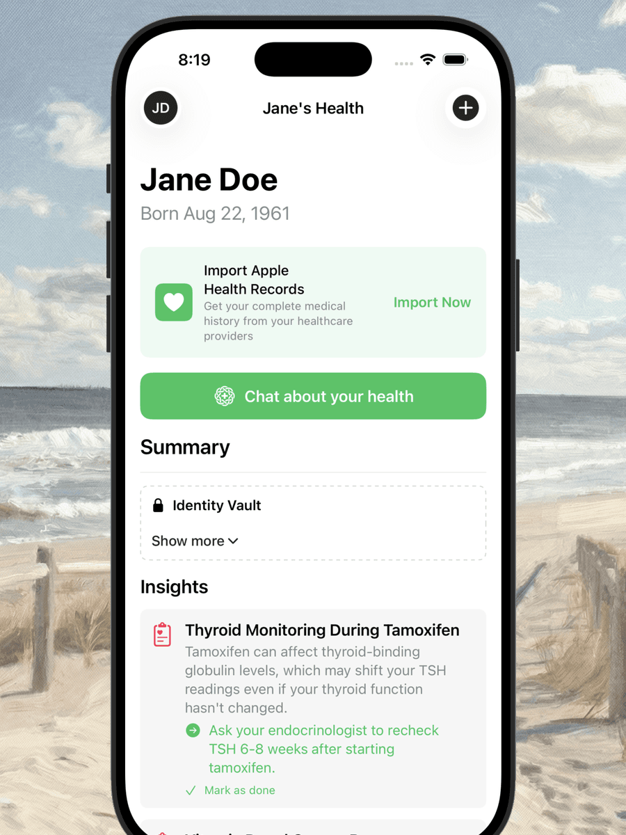 Available Health app screenshot